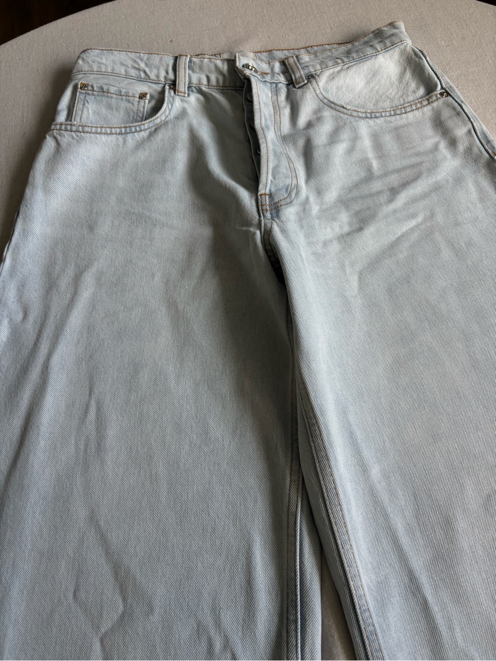 Annie Bing Manon High Waist Baggy Wide Leg Jeans Ultra Bleached Size 26 - Picture 9 of 13